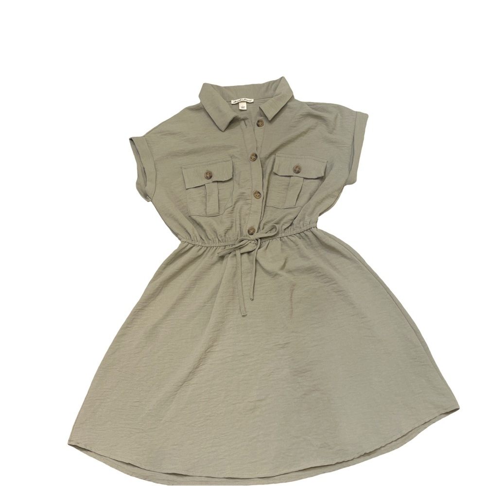 Derek Heart Utility Chic Shirtdress - Olive Green Size Small